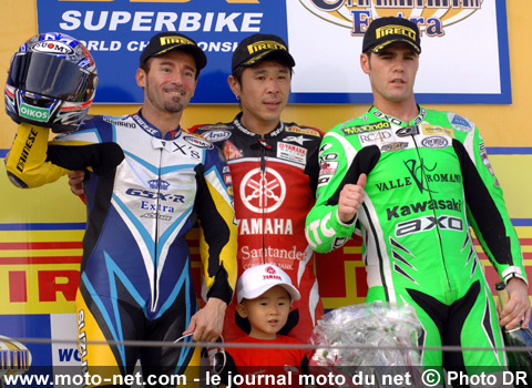 1er Noriyuki Haga et fils !, 2ème Max Biaggi et 3ème Fonsi Nieto - Les manches Superbike et Supersport de France 2007 à Magny-Cours sur Moto-Net.Com