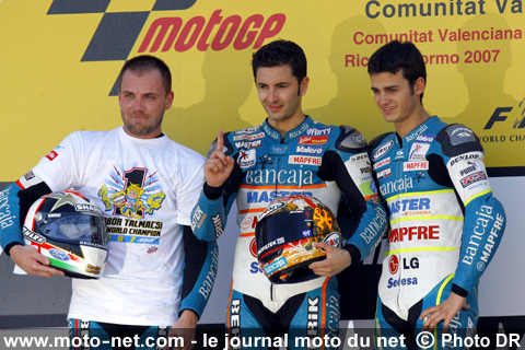  Hector Faubel 1er, Gabor Talmacsi 2ème et Sergio Gadea 3ème - Grand Prix Moto de Valence 2007 : le tour par tour sur Moto-Net.Com