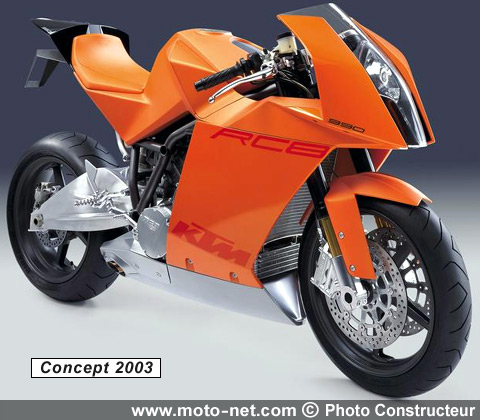 990 RC8 concept 2003 - Nouveauté KTM 2008 : La RC8 entre dans la valse Superbike