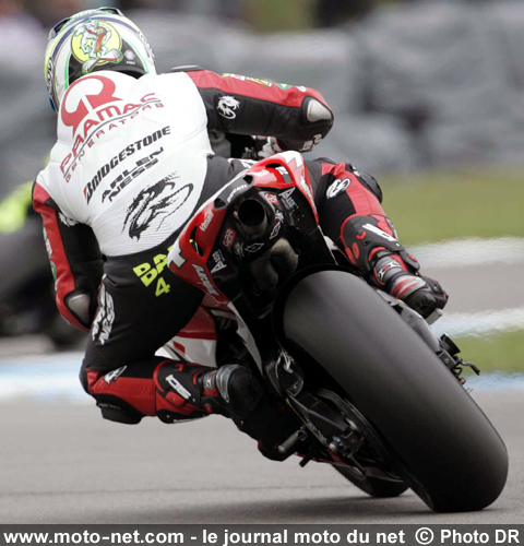 En 2007 sur sa Ducati GP7 D'Antin - 2008 sans Alex Barros : syndrome du temps qui passe