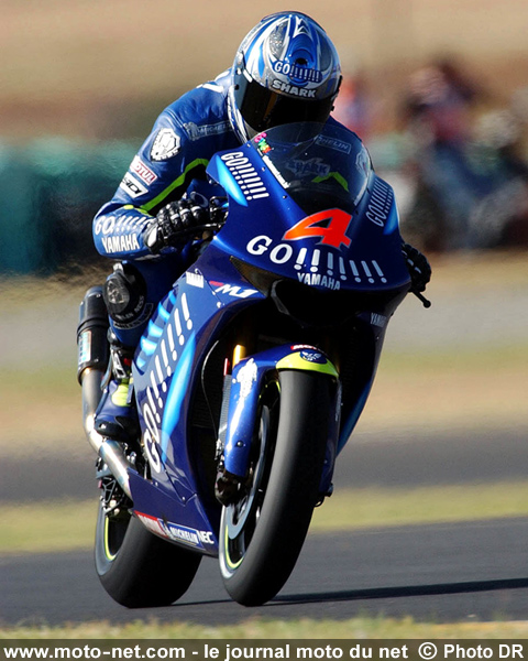 En 2003 sur sa Yamaha M1 Tech3 - 2008 sans Alex Barros : syndrome du temps qui passe