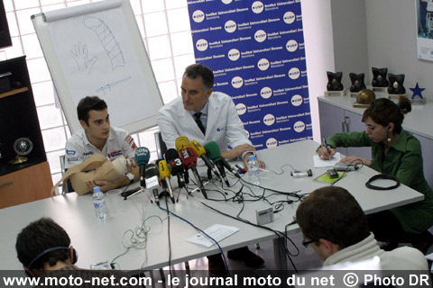 Dani Pedrosa et le Docteur Xavier Mir - Chutes, blessures et conséquences en MotoGP