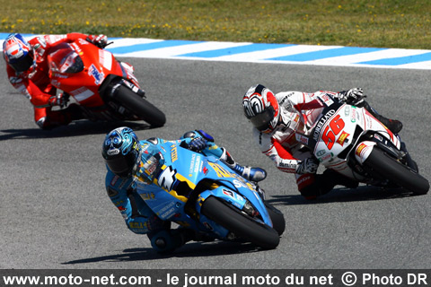 Chris Vermeulen, Shinya Nakano et Casey Stoner - Grand Prix Moto d'Espagne 2008 : le tour par tour sur Moto-Net.Com