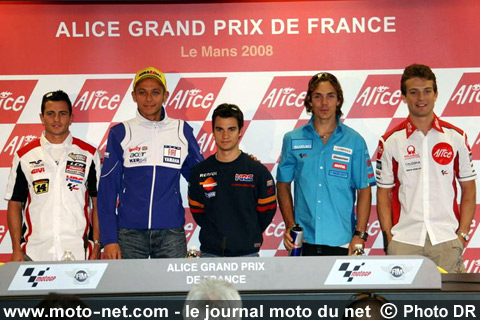 Randy, Valentino, Dani, Chris et Sylvain - Grand Prix d'Italie MotoGP 2008 : la présentation sur Moto-Net.Com