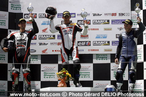  Pirelli Junior 600 : Anthony Loiseau 1er, Baptiste Guittet 2ème et Dylan Buisson 3ème - Sixième épreuve du Championnat de France Superbike 2008 à Magny-Cours