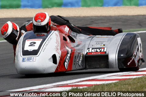  Side-car : Delannoy/Cluze - Sixième épreuve du Championnat de France Superbike 2008 à Magny-Cours
