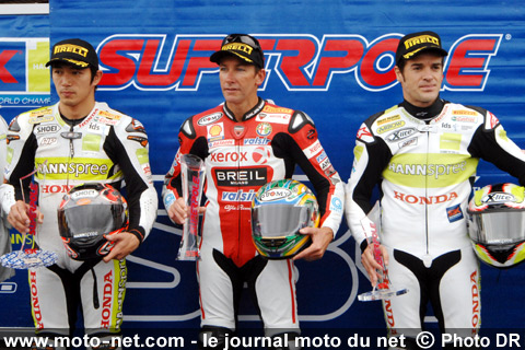 Ryuichi Kiyonari, Troy Bayliss et Carlos Checa - Mondial Superbike Europe 2008 : Racing in the rain