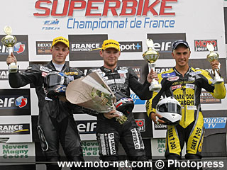 Championnat de France SBK 2009 à Magny-Cours : podium 1ère course Supersport