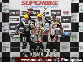 Championnat de France SBK 2009 à Magny-Cours : podium 2ème course Supersport