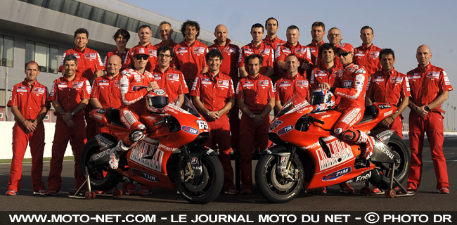 MotoGP 2010 : le team officiel Ducati au grand complet