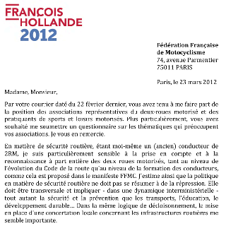 Election de François Hollande - Sécurité routière : le statu quo, c'est maintenant !