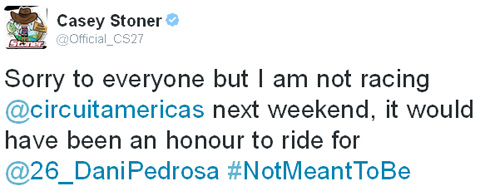 Moto GP : Stoner aurait bien aimé remplacer Pedrosa pendant sa convalescence...