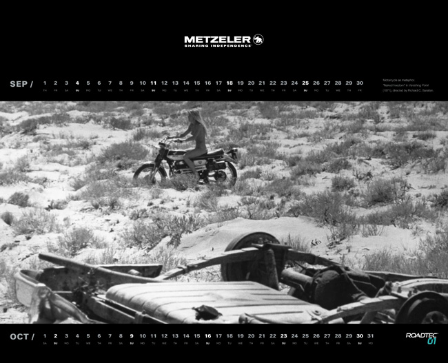 Le calendrier Metzeler 2016 retrace l'histoire de la moto au cinéma