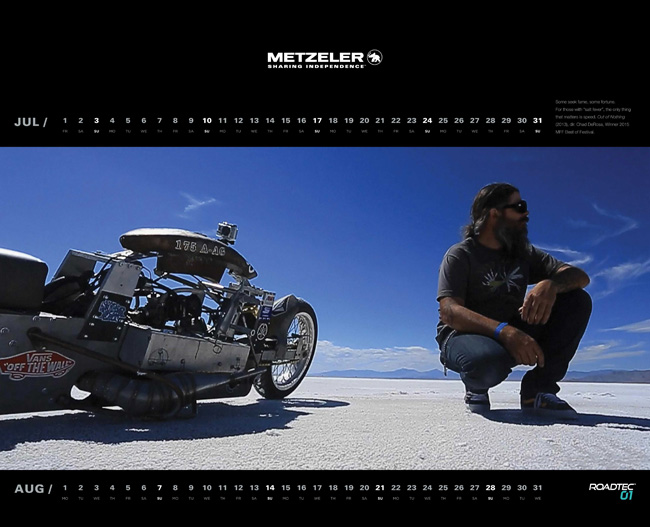 Le calendrier Metzeler 2016 retrace l'histoire de la moto au cinéma