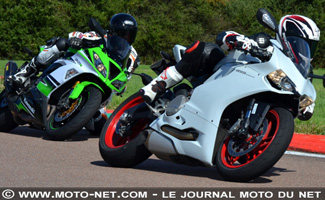 Duel Ducati 899 Panigale Vs Kawasaki ZX-6R 636 : en route pour la piste !
