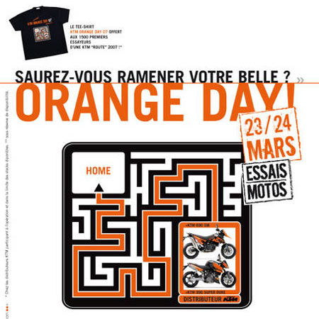 Orange Day 2007 : Journées d'essais KTM ce week-end