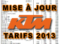 Mise à jour du prix des motos neuves KTM