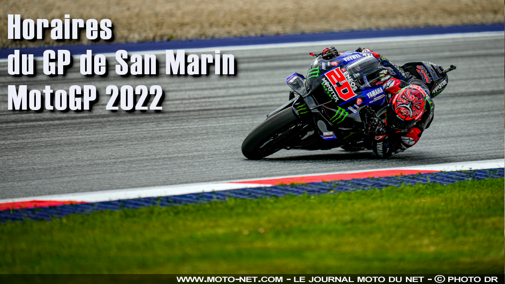 Horaires et objectifs du Grand Prix de San Marin MotoGP 2022