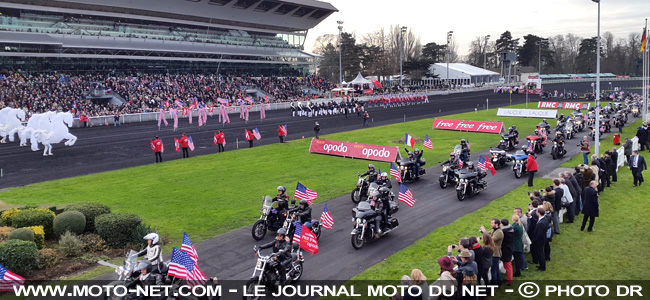 Parade Harley-Davidson au Grand Prix d’Amérique à l’hippodrome Paris-Vincennes