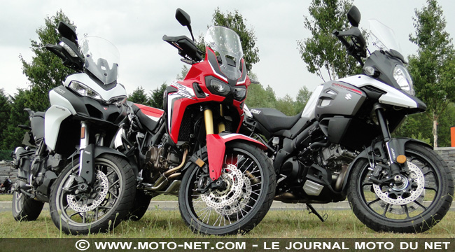 Essai comparatif Ducati Multistrada 950 Vs Honda Africa Twin Vs Suzuki V-Strom 1000 : en plein dans le mille