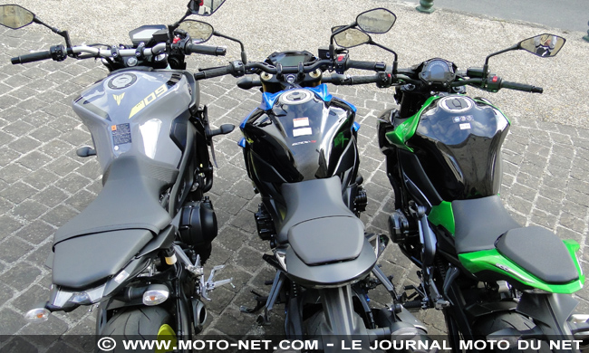 Kawasaki 900 Vs Suzuki GSX-S750 Vs Yamaha MT-09 : élection du meilleur roadster japonais maxi-mid-size