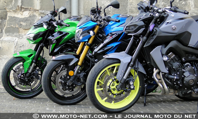 Kawasaki 900 Vs Suzuki GSX-S750 Vs Yamaha MT-09 : élection du meilleur roadster japonais maxi-mid-size