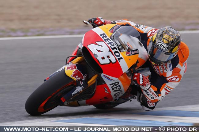 MotoGP : la pluie perturbe les essais privés de Marquez et Pedrosa à Jerez