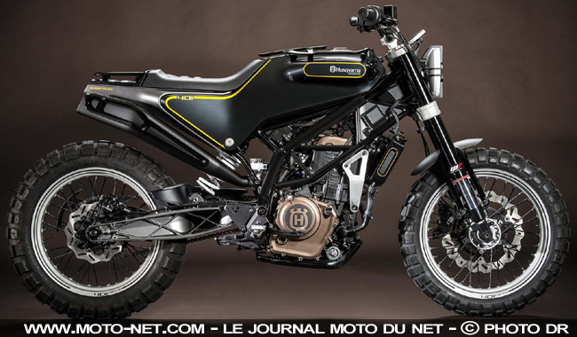 La Husqvarna Svartpilen 401 dans la roue de la KTM 390 Duke