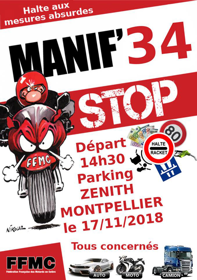 Rassemblement FFMC 34 au Zenith de Montpellier