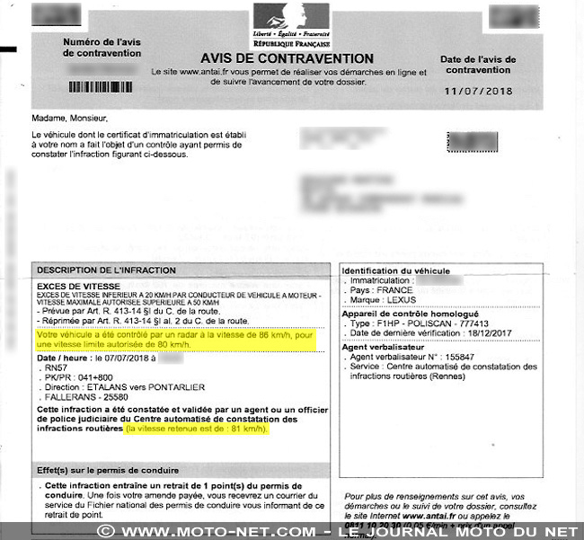 Nouvelle limitation de vitesse à 80 : 1 point perdu pour 81 km/h retenus...