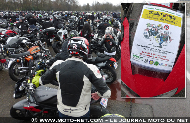 Motards et automobilistes défilent dans Paris contre la limitation de vitesse à 80 km/h