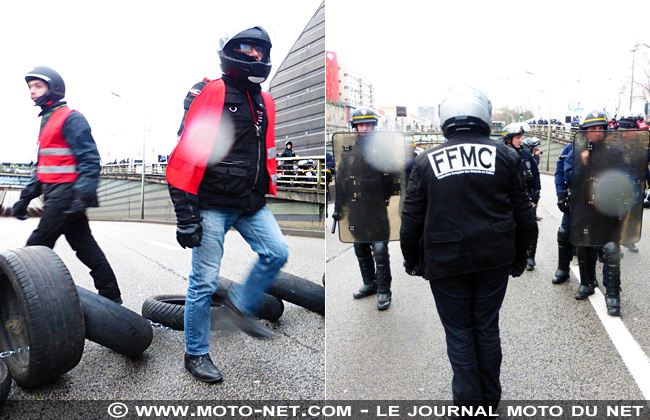 Motards et automobilistes défilent dans Paris contre la limitation de vitesse à 80 km/h