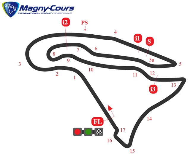 Plan du circuit de Magny-Cours (France)