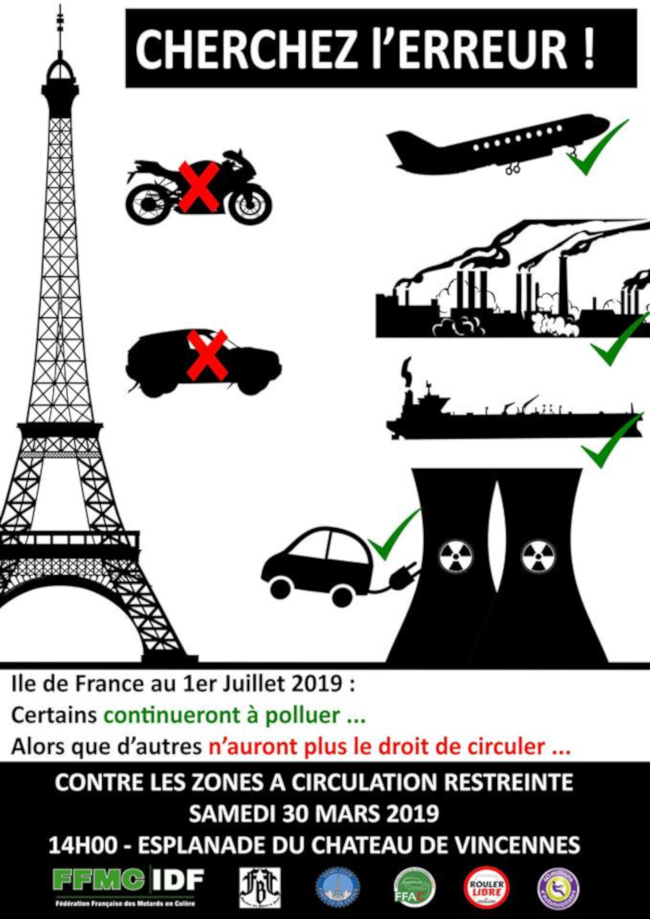 Nouvelle manif des motards contre l'interdiction des motos dans le Grand Paris