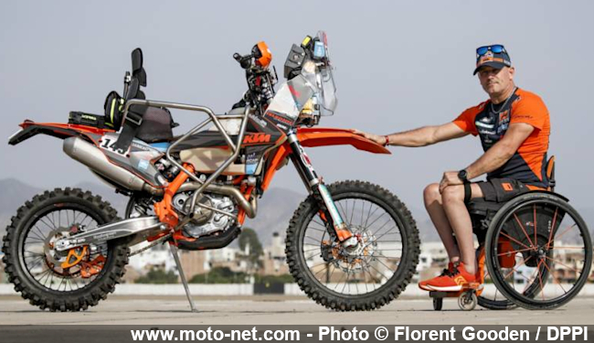 Nicola Dutto, pilote moto handicapé sur le Dakar