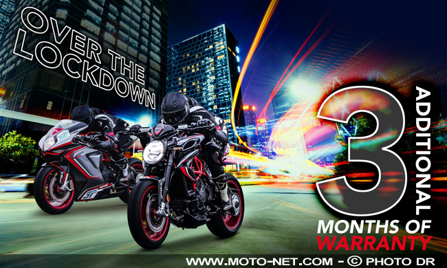  Trois mois de garantie offerts sur les motos MV Agusta