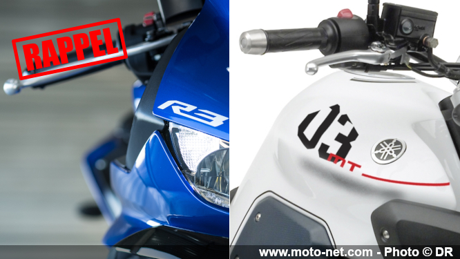 Nouveau rappel des Yamaha MT-03 et YZF-R3 pour un risque de rupture du levier de frein