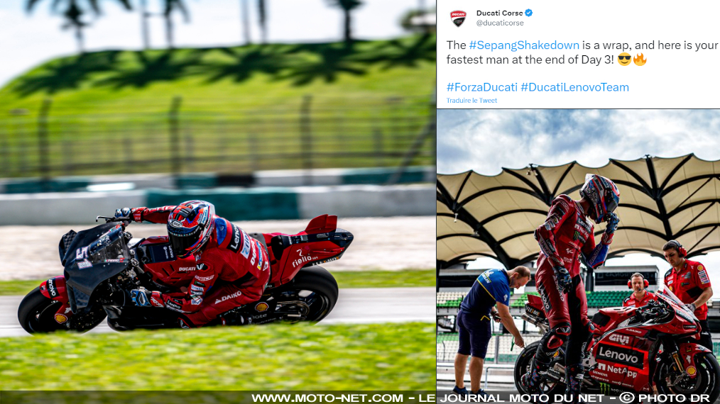 Tests MotoGP Sepang : Ducati mène l'échauffement en Malaisie