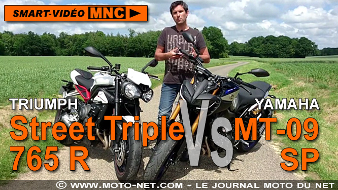 Smart-vidéo en direct de notre duel : Triumph Street Triple 765 R Vs Yamaha MT-09 SP