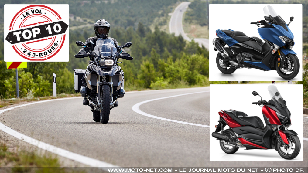 Tmax et R1200GS : le Top 10 des motos et scooters les plus volés en France