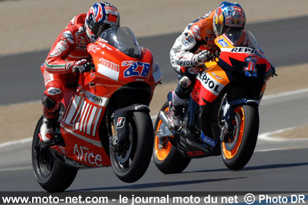 Nicky Hayden et Casey Stoner - Grand Prix Moto des États-Unis 2007 : le tour par tour sur Moto-Net.Com