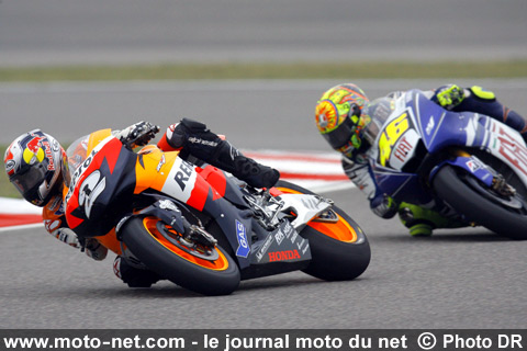 Dani Pedrosa et Valentino Rossi - Grand Prix de Chine MotoGP 2008 : le tour par tour sur Moto-Net.Com