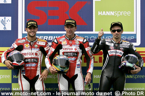 Troy Bayliss 1er, Michel Fabrizio 2ème et Max Biaggi 3ème - Mondial Superbike République Tchèque 2008 : Un nouveau week-end Baylisstic !