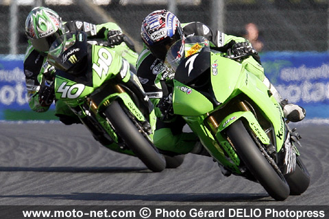  Superbike : Erwan Nigon et Gwen Giabbani - Sixième épreuve du Championnat de France Superbike 2008 à Magny-Cours