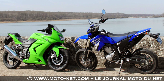 Kawasaki Ninja 250 R et Yamaha WR 250 X face à face : Le sport à la sauce deux et demie !