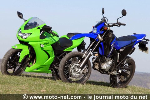 Kawasaki Ninja 250 R et Yamaha WR 250 X face à face : Le sport à la sauce deux et demie !