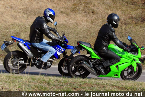 Kawasaki Ninja 250 R et Yamaha WR 250 X face à face : Le sport à la sauce deux et demie !