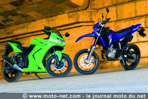 Kawasaki Ninja 250 R et Yamaha WR 250 X face à face : Le sport à la sauce deux et demie !
