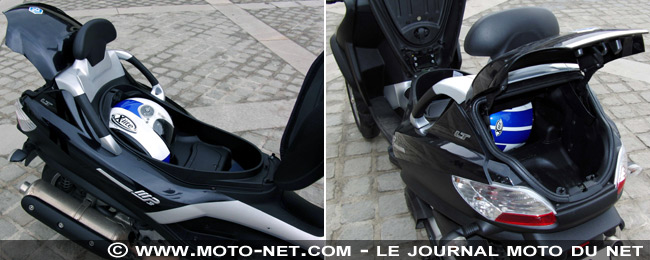 Essai comparatif Peugeot 125 BlackSat Executive vs Piaggio MP3 400 LT : le bonheur sans le permis moto !