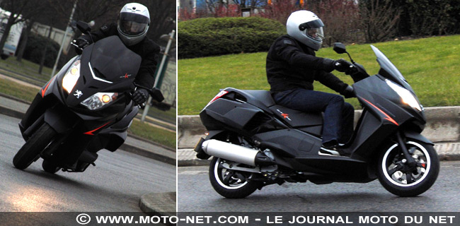 Essai comparatif Peugeot 125 BlackSat Executive vs Piaggio MP3 400 LT : le bonheur sans le permis moto !